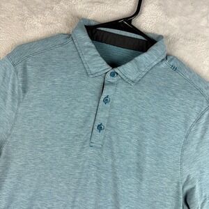 Lululemon Polo Shirt Mens Small Blue Drysense Golf Tech Performance Stretch